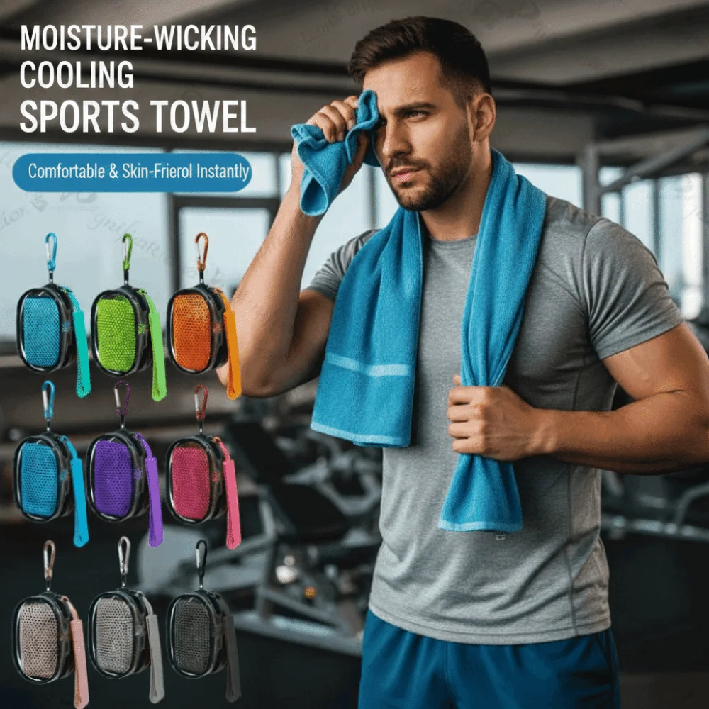 Portable Polyester Cooling Towel Quick Dry Silica Gel Cold Towel Absorbent Microfiber Fitness Towel Outdoor Activities