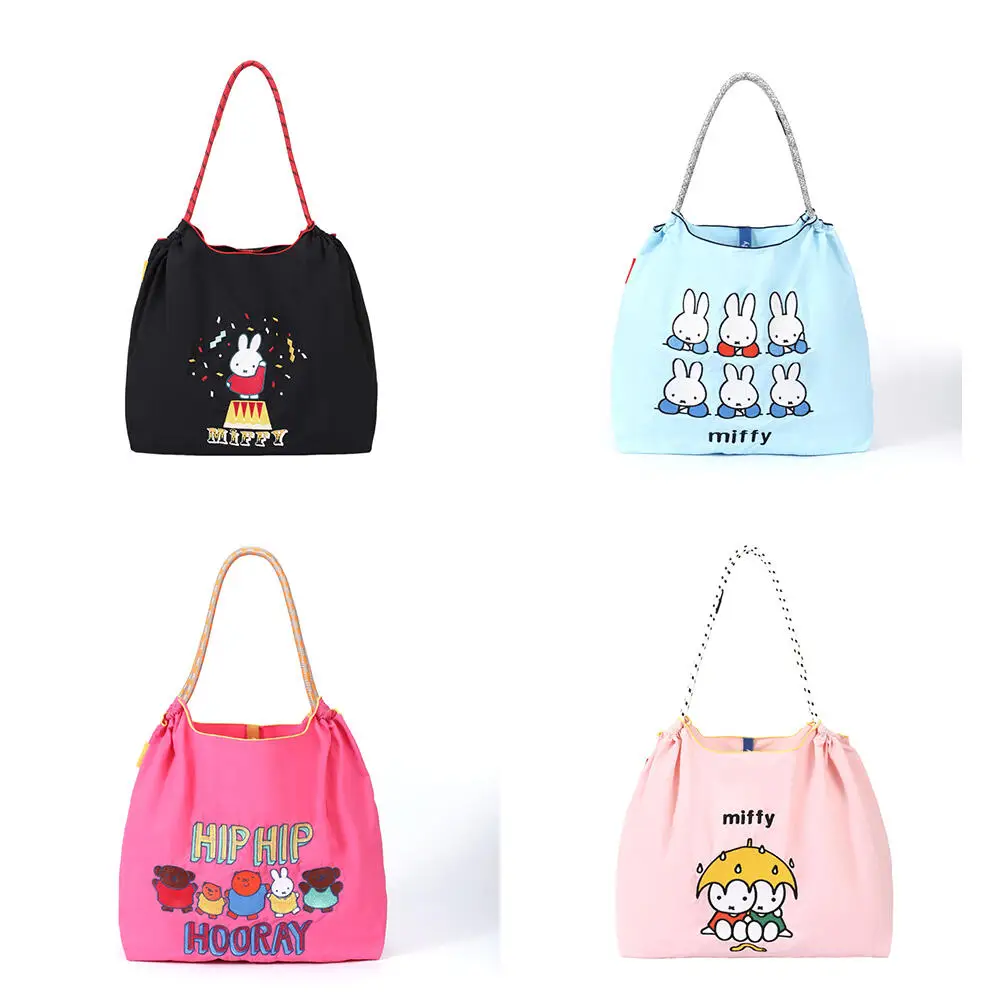 

Милая сумка Miffy Rabbit с героями мультфильмов, большая вместительная сумка на одно плечо, ручная сумка через плечо с вышивкой для девочек
