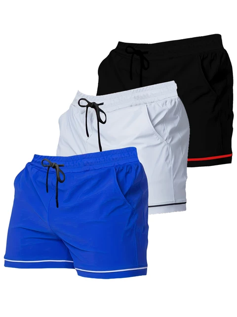 Nowe spodenki fitness, szybkoschnące męskie, sporty do koszykówki, trening biegowy, wypoczynek na plaży na świeżym powietrzu, trzyczęściowe spodenki, europejskie