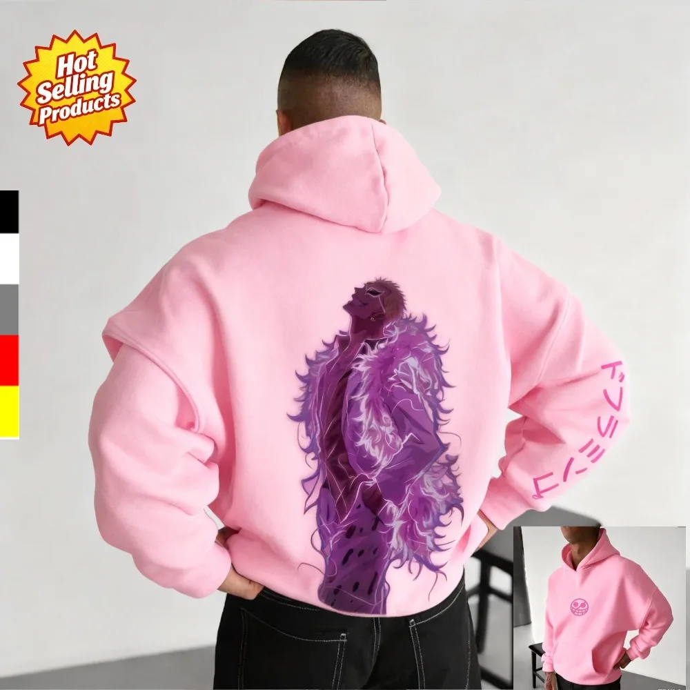 قطعة واحدة هوديي Donquixote Doflamingo جديد البلوز الرجال النساء Y2k المتضخم فضفاضة تناسب الراحة الشارع الشهير للجنسين الخريف الشتاء #1