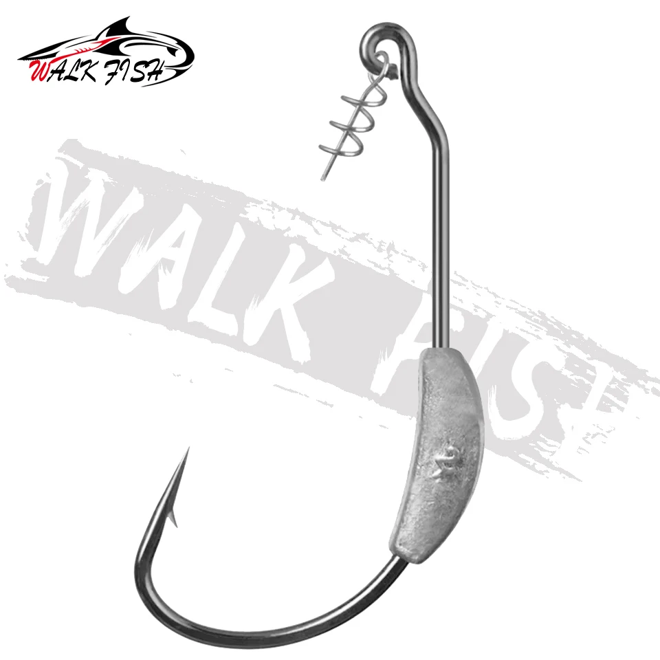 WALK FISH 5PCS Fishing Hook Lead Jig Head 2g 2.5g 3g 5.25g 7g Spring Lock Pin For Soft Bait Of Carbon Steel Hooks Fishing Tackle image 4