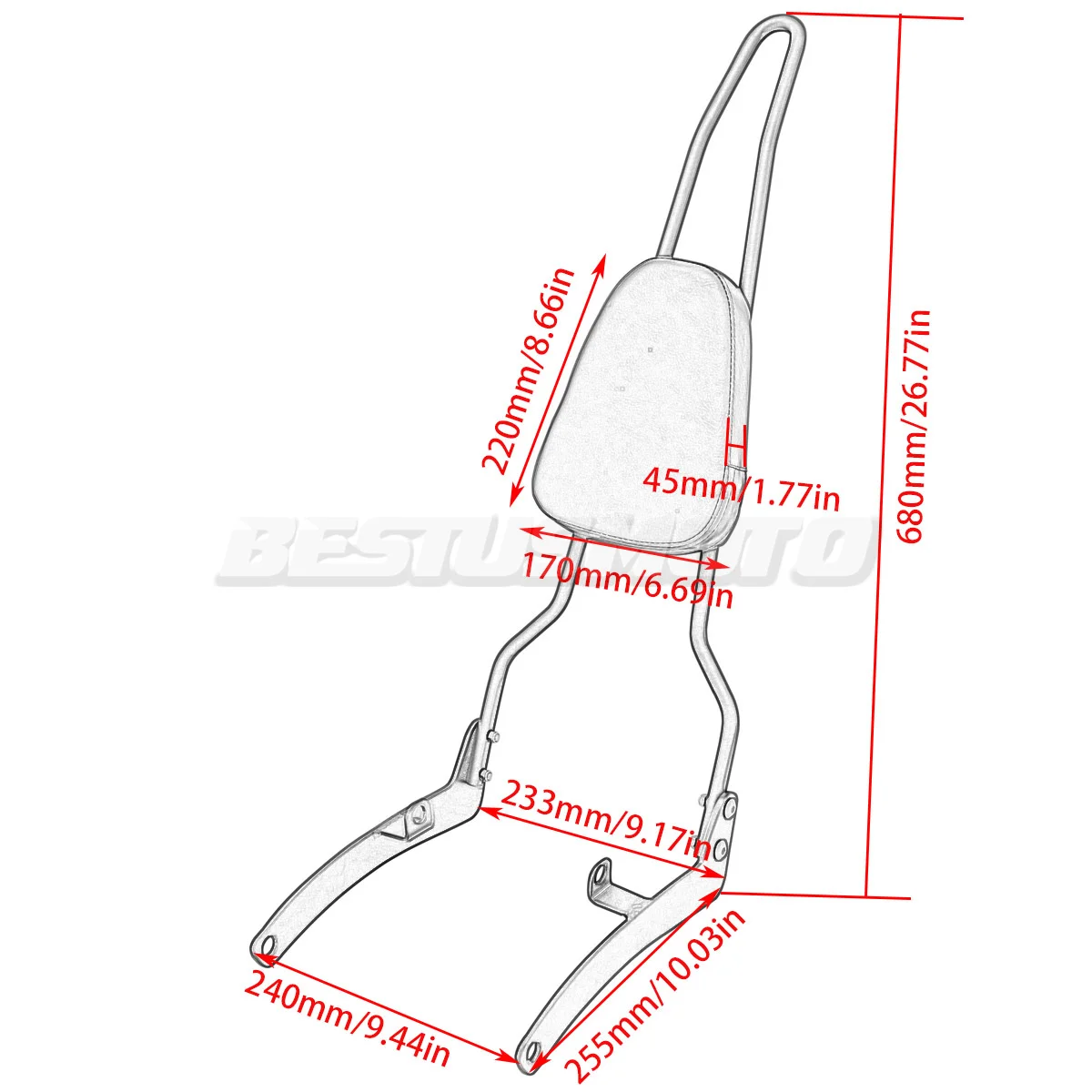 Motorcycle Rear Passenger Backrest Sissy Bar For Yamaha Virago XV535 XV400 XV 400 535 All Years