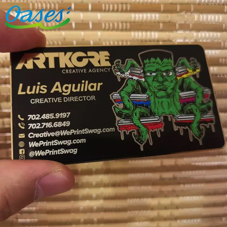 Customized query 2025 New Arrival Affordable Customized Stainless Steel Business Black Metal Cards with Personalization Engravin