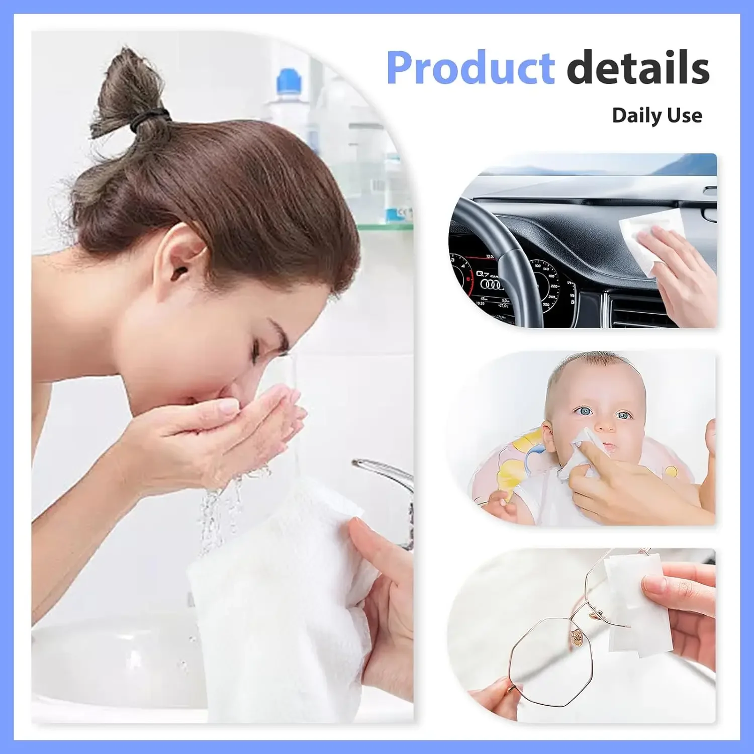 22CM X 24CM -10PCS Camping Toilet Paper, Compressed Towel Coin Tissues Camping Wipes Portable Towels with Tube Containers