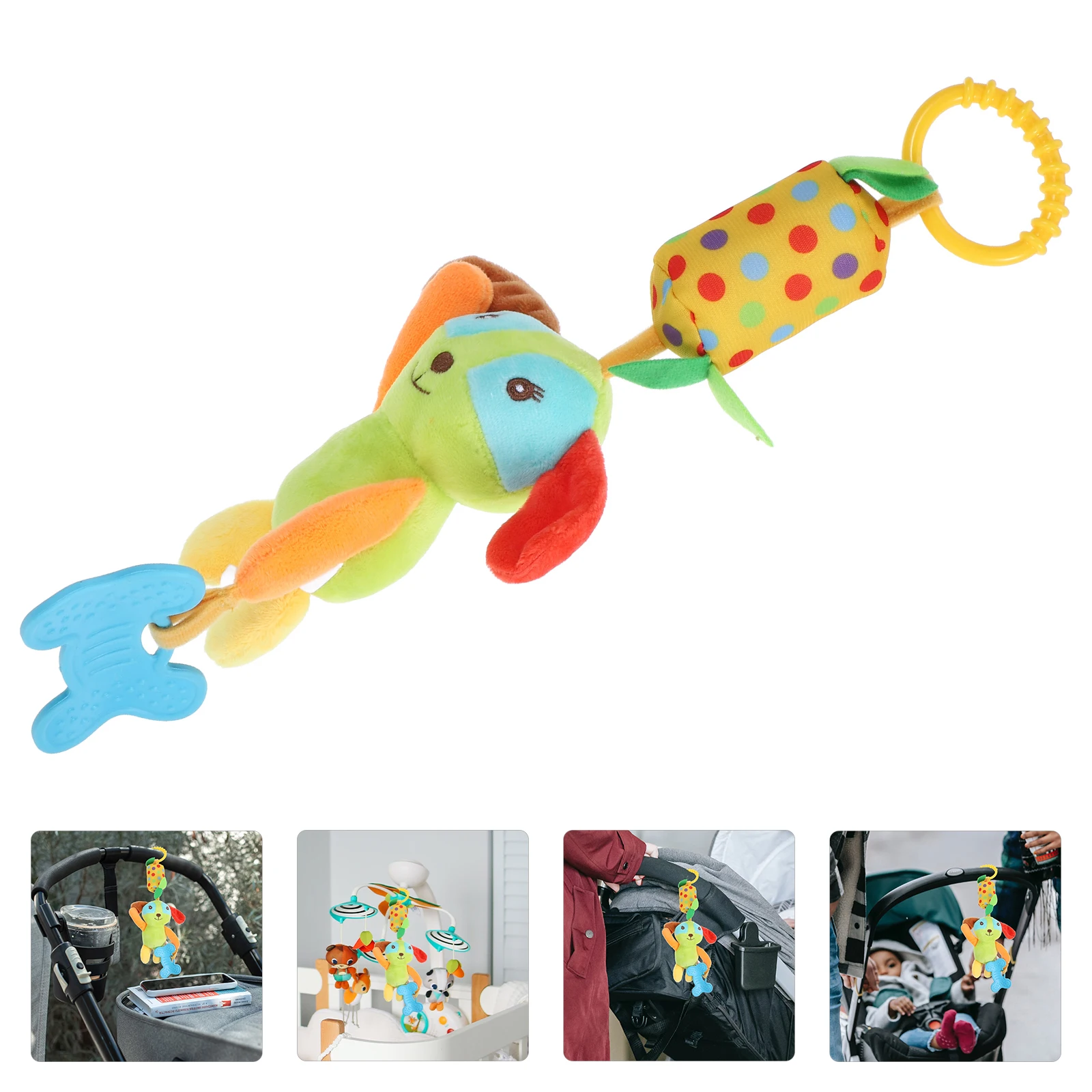 Berceau de bébé doux suspendu, poussette, cloche pour chien, nouveau-né, Animal en peluche, développement sensoriel Tactile, cadeau, porte-siège de voiture