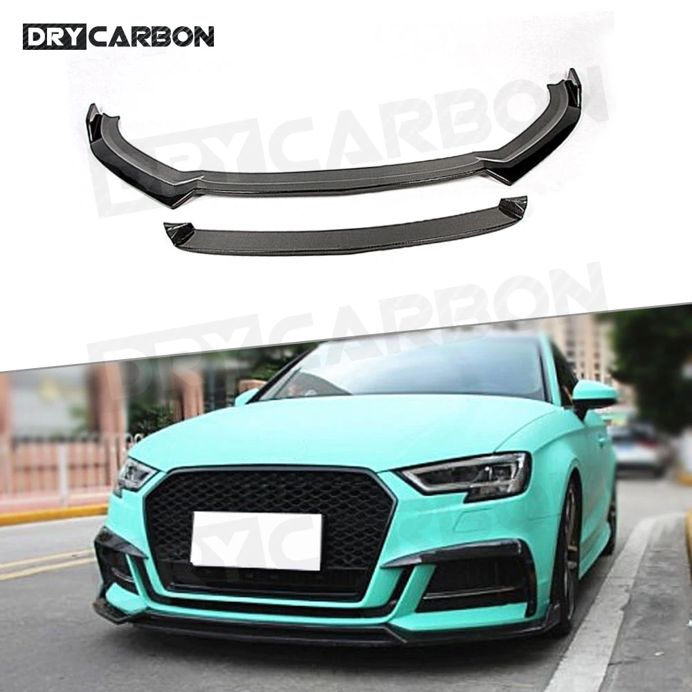 

Carbon Fiber Front Lip Spoiler For Audi A3 Sline S3 Sedan 2017-2019 K Style Head Bumper Chin Trim Cover Guard