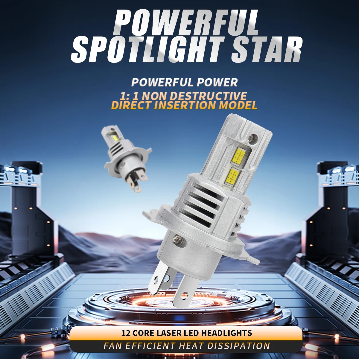 KEVANLY H4 LED Light 9005 9006 H11 LED 1:1 Headlight Canbus CSP Car High Close Lamps Auto With Fan Turbo Lights 12V 6000K
