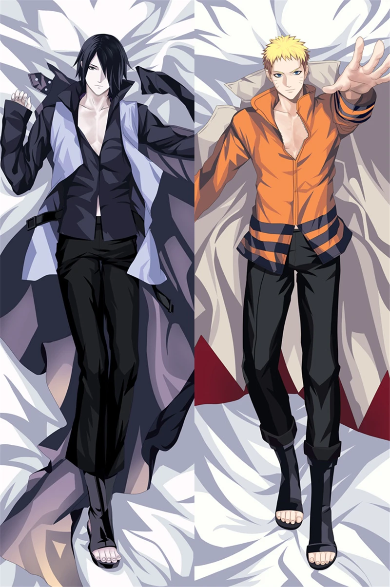 Anime Uzumaki Naruto Uchiha Sasuke Cosplay Peach Skin Dakimakura Pillow Case Hugging Body Cartoon