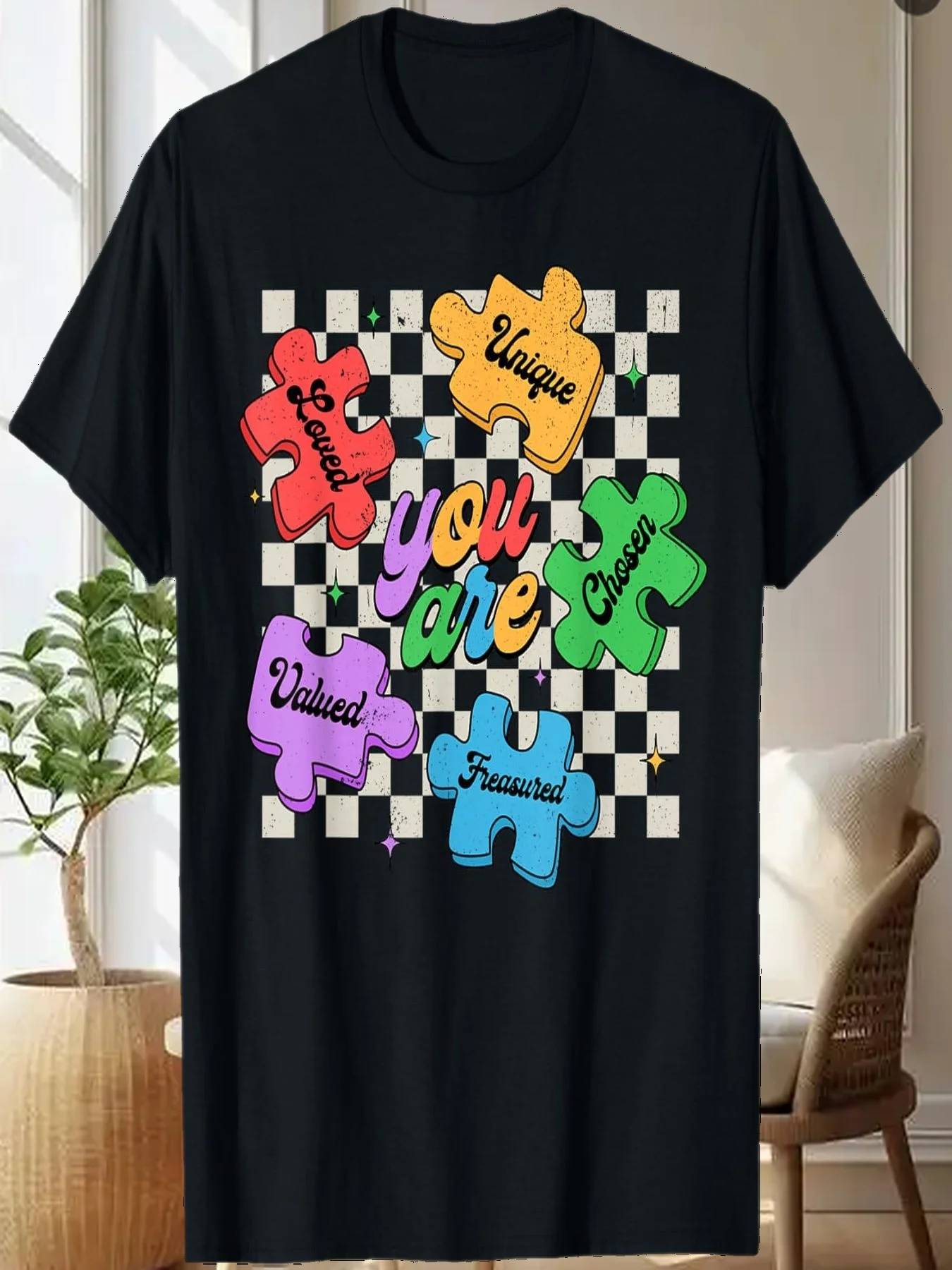 

Религиозная футболка «Ты аутизм» с христианской головоломкой «Иисус Библейский стих»