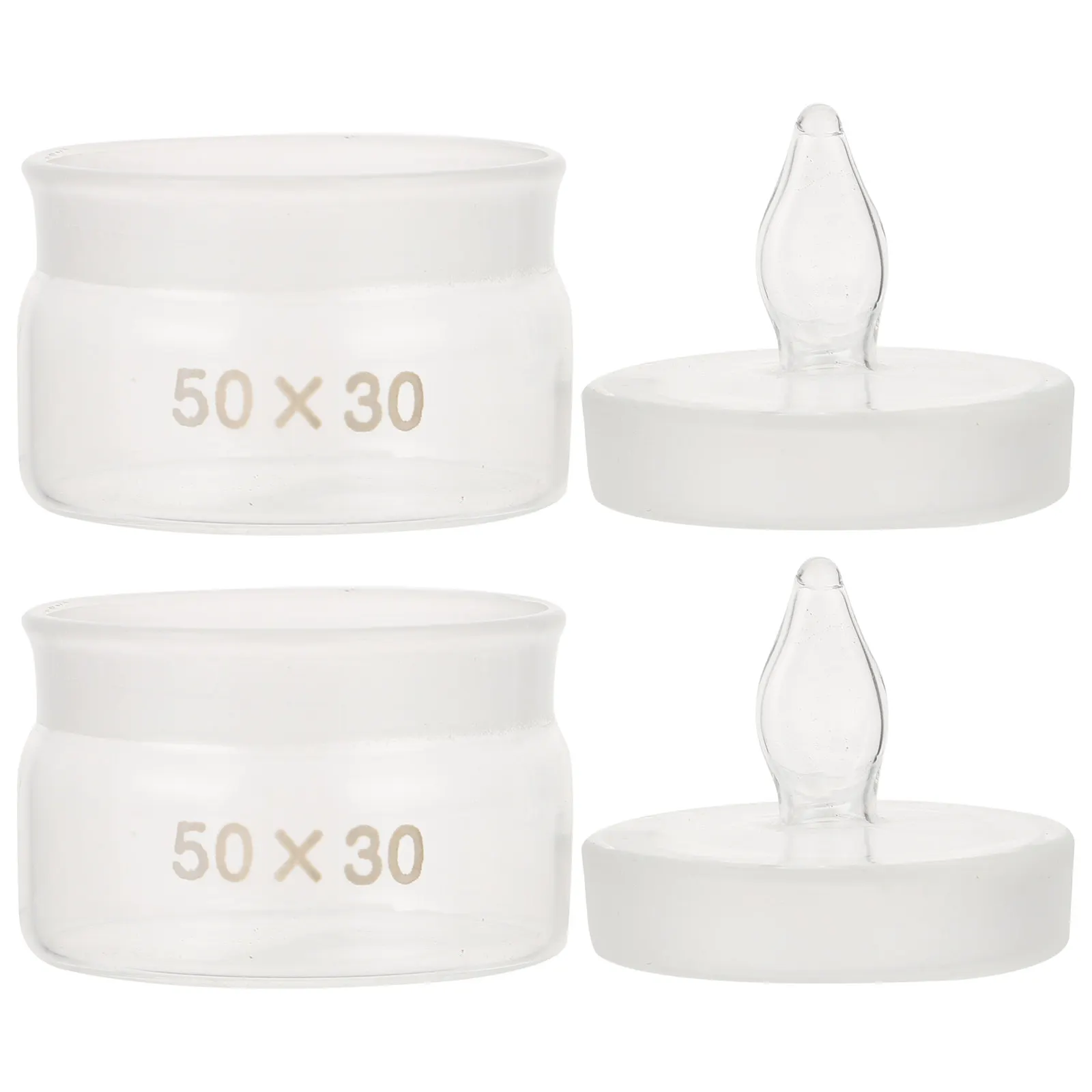 

2Pcs Experiment Weighing Bottles Glass Laboratory Holder Smooth Surface Sampling Jars Useful for Teaching Labs