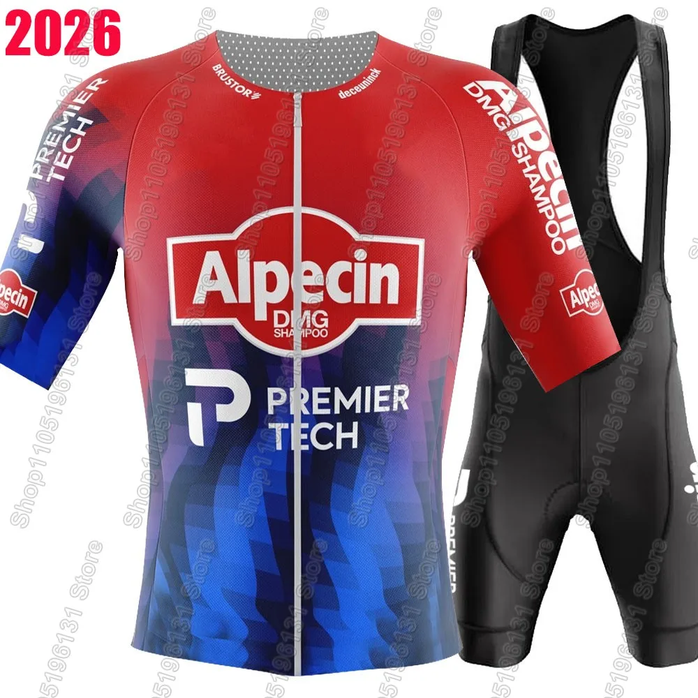 Alpecin Premier-Tech Team Cycling Jersey 2026 Set Men Bicycle Clothing Road Bike Shirts Suit Bicycle Bib Shorts MTB Ropa Maillot