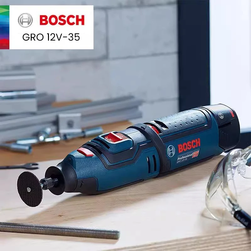 Bosch-amoladora eléctrica inalámbrica 4 en 1 Original, 12V-2,0 Ah, batería de 6 engranajes, Motor de 35000rpm, máquina cortadora de pulido, GRO