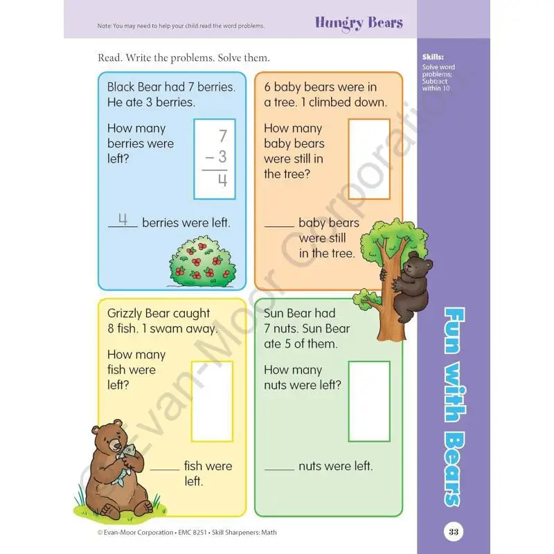 مبراة المهارات الرياضيات الصف 1 2021 الطبعة المنقحة EvanMoor EvanMoor 9781629389868 كتاب