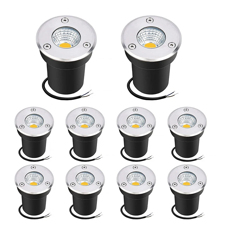 6PCS Outdoor Garden Lighting IP67 Waterproof LED Underground Light 5W10W15W Buried Light Garden Landscape Light 110V220V 12V