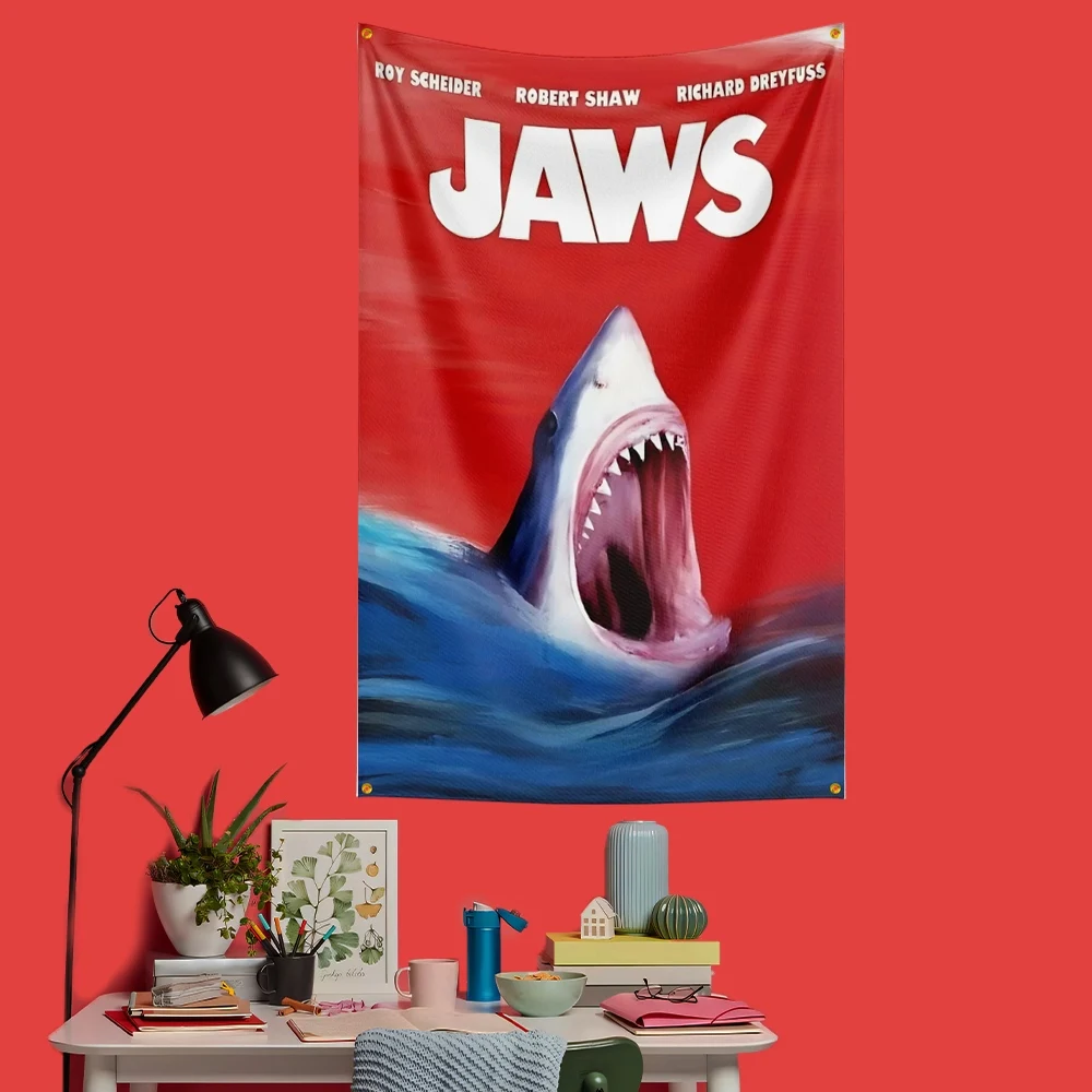 Jaws Inspired Flag 3x5 FT 90x150cm Polyester Decorative Banner Tapestry For Fans Bedroom Wall Decoration