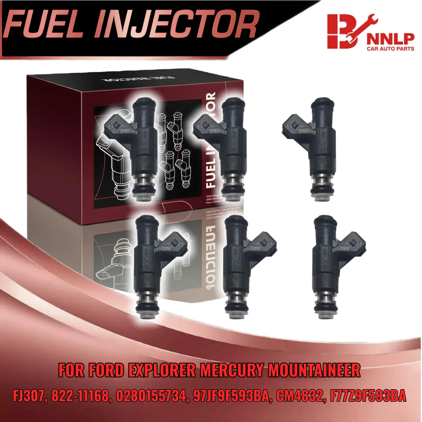 

for Ford Explorer 1997 1998 for Mercury Mountaineer 6PCS Fuel Injectors V6 4.0L SOHC 0280155734