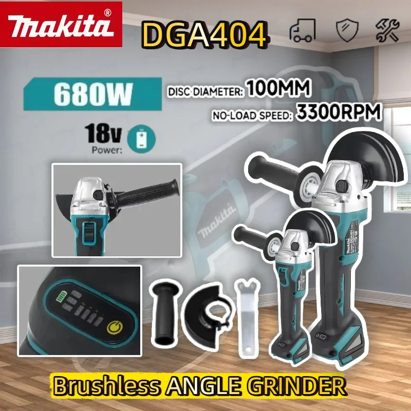 

Makita DGA404 100mm Brushless Angle Grinder Polishing Cutting Machine Cordless Angle Grinder Tool For Makita 18V Battery