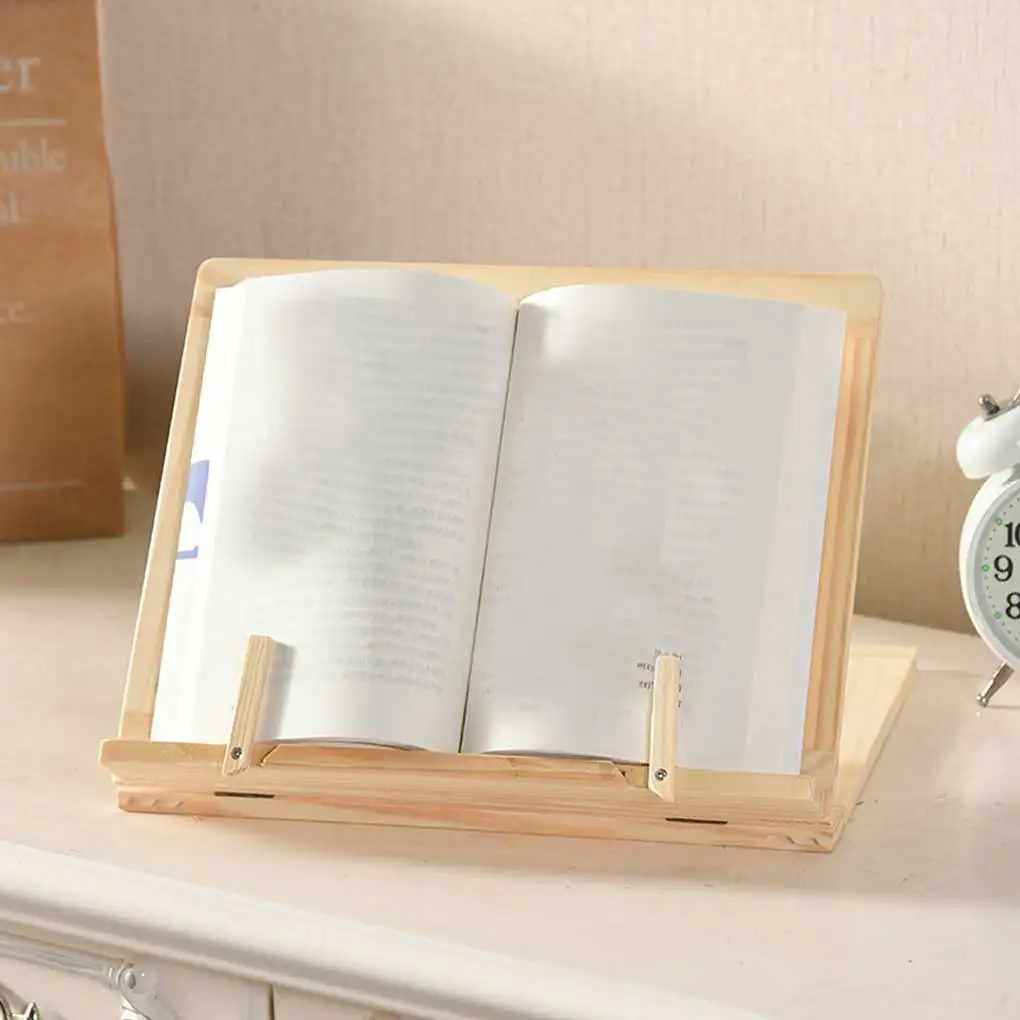 Book Reading Holder Anti-skid Notebook Computer Stand Desktop Support Wooden Frame Reading Bookshelf