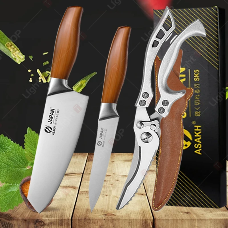 Edelstahl Küchenmesser Professionelles japanisches Kochmesser Filet Ausbeinmesser Fleischbeil Santoku Messer Kochutensilien