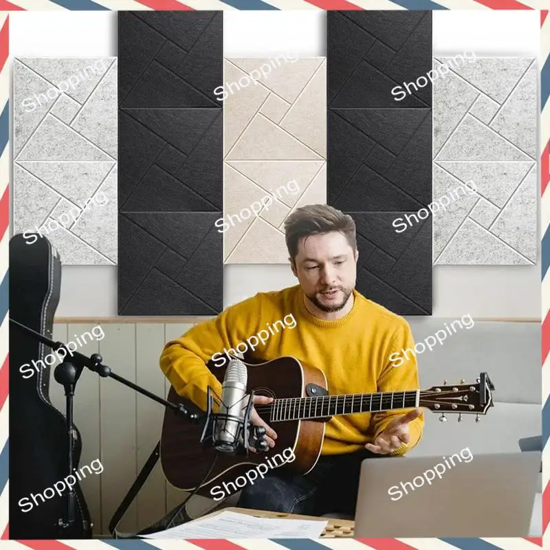

A44M 12Pcs Acoustic Panels With Self-Adhesive, 12X12x0.4In Sound Proof Foam Panels, Sound Absorbing Tile For Walls