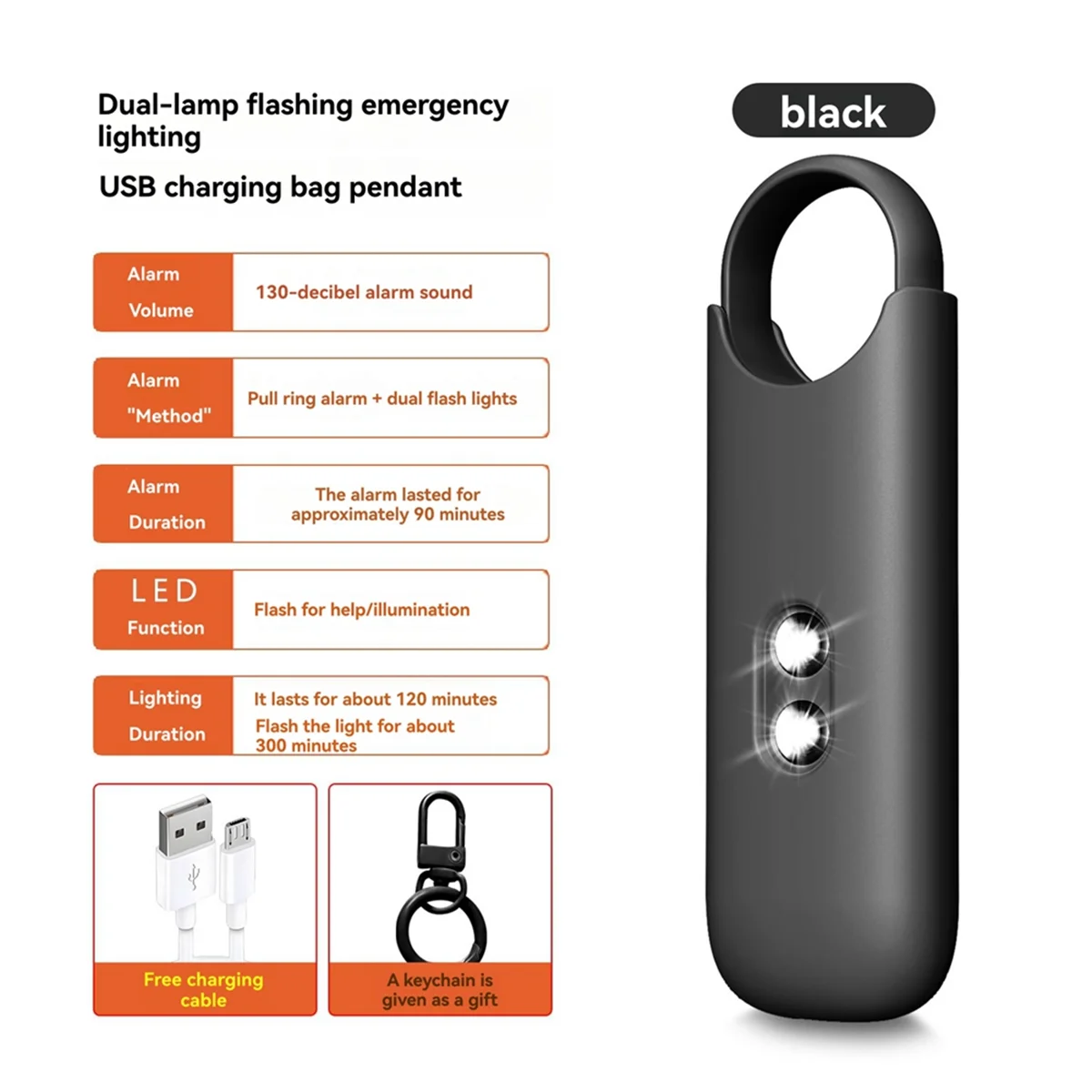 

2025+The Personal Security Alarm for Women - Loud Siren, Strobe Light and Key Chain - with Power Switch and Flashlight