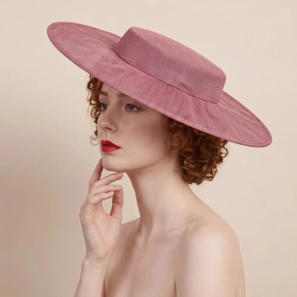 Sweet Solid Color Fascinator Base Headpiece 33 CM Derby Hat 1920s Hair Accessories Multiple Colors Mesh Hat Party Headpiece