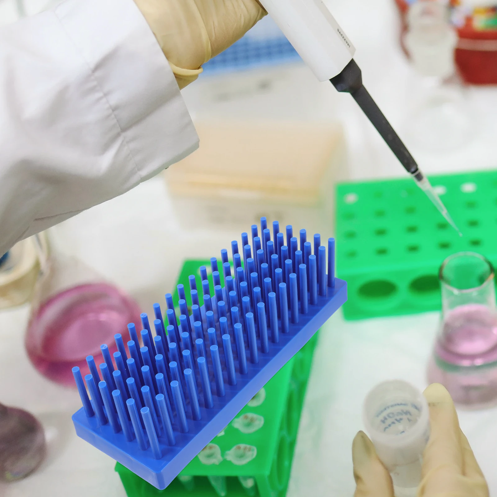 102, стойка для пробирок, пластиковый держатель для сушки для лабораторной стеклянной пластины, случайный цвет, большая емкость для хранения