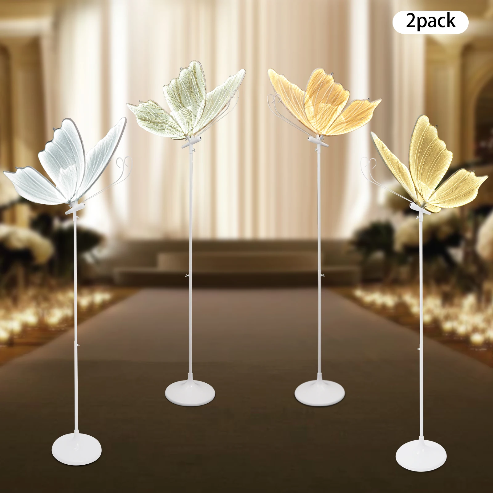 110V 2pcs Creative Wedding Butterfly Led Floor Lamp Butterfly Hanging Light Romantic Hanging Wedding Butterfly Decoration Props