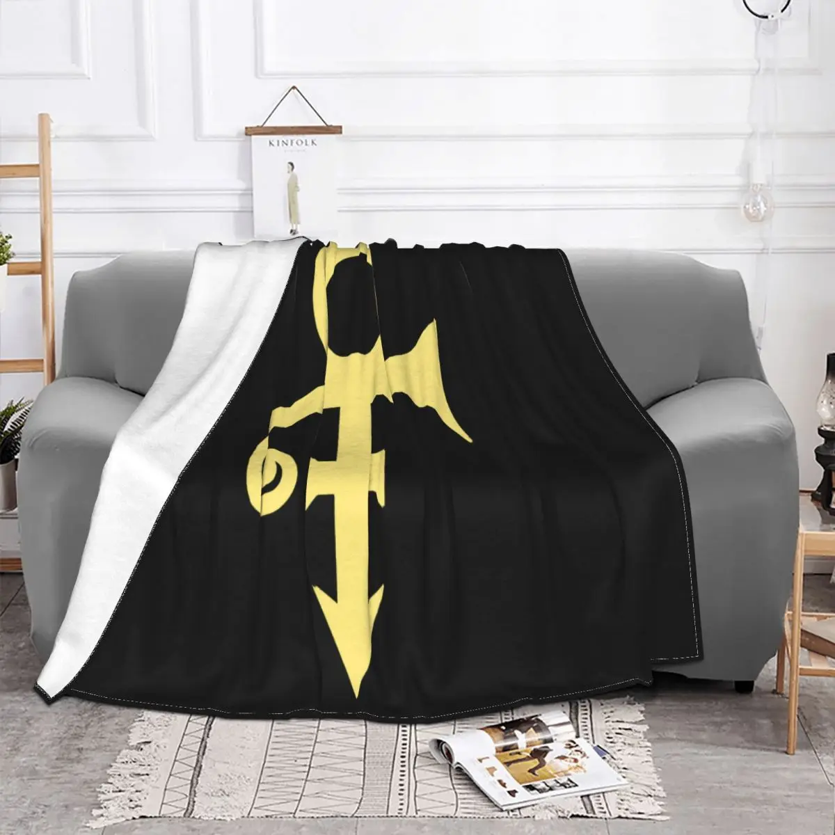 Prince T S Tafkap Symbol 100 Gold Print New Power Generation Women Men Rap Top Quality Logo Printing Throw Blanket