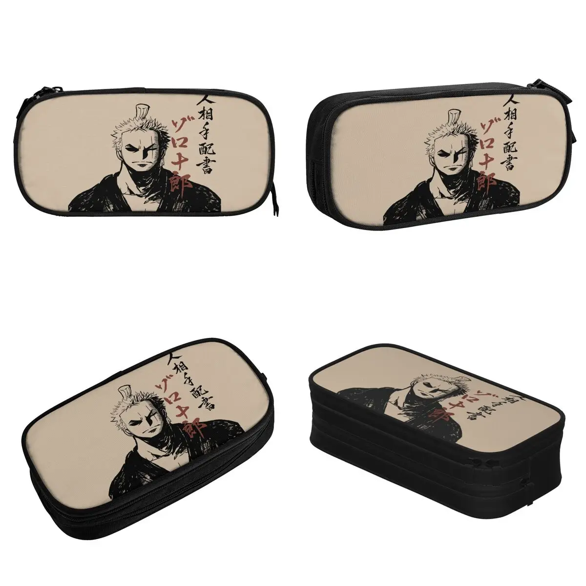 Imagem -02 - Estojo de Lápis Anime Roronoa Zoro Bolsa de Caneta Divertida para Estudante Grande Capacidade Presente de Escritório pc