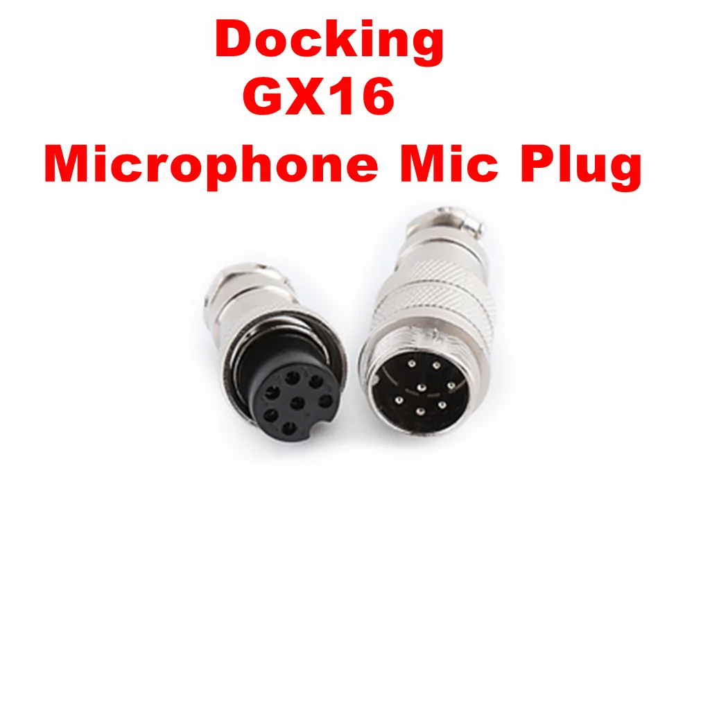 1 set M/F Type 2,3,4,5,6,7,8,9,10 Pin Chassis Sockets Connects Microphone Mic Plug GX16 Connectors for CB Radios and Ha