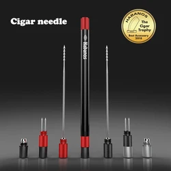 Cigar Draw Enhancer Tool Portable Dredge Drilled Stainless Steel Cuba Cigar Punch Cutter Sharp Cigar Needles Smoking Accessories