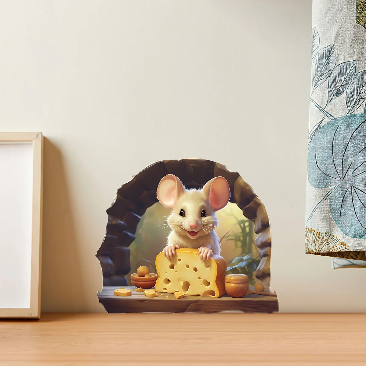 

Cartoon Wall Sticker For Children Cheese Mouse PVC Room Decor Stickers Home Decoration Accessories Self-Adhesive Wallpaper