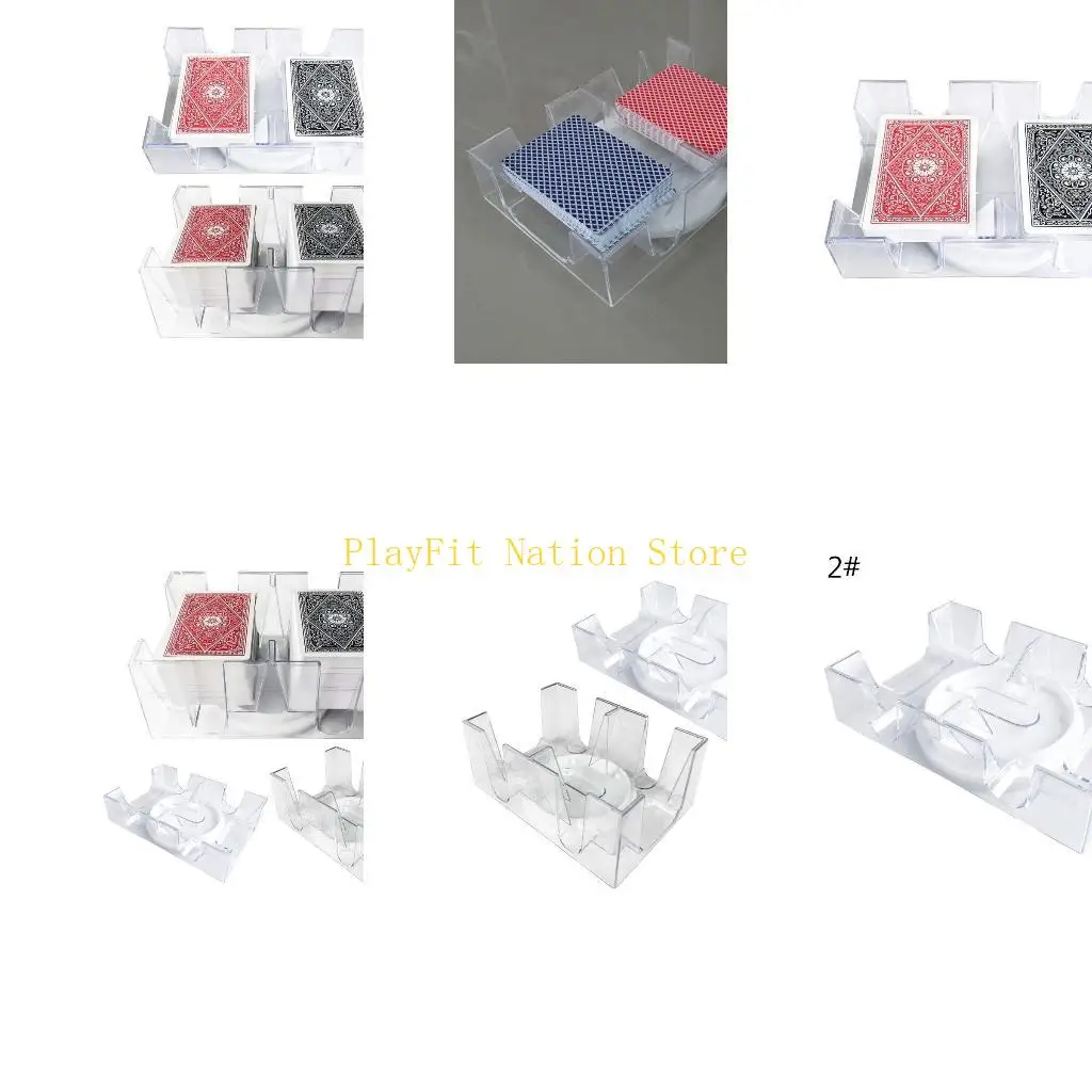 

242F 2/6 колода, прозрачная коробка для покерных карт, ПК, подставка для игральных карт с вращающимся лотком, прочный реквизит в