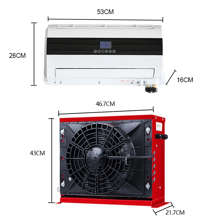 New Style  Split AC for Trucks Tractor Electric Mini Split RV 12 Volt Dc Air Conditioner for Camping Vehicle,RV,