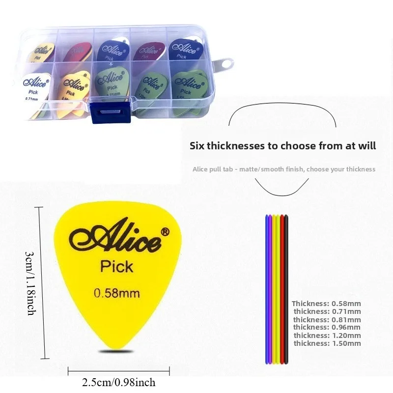 جيتار أليس المجداف، ملحقات متجمدة مضادة للالتقاط، جيتار كهربائي صوتي 18/50/100 قطعة، سمك ستروم مختارة #4