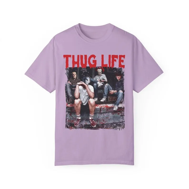 Comfort Colors Halloween Thug Life Moms Shirt | Cute Fall Season Tee | Mothers Spooky Season Halloween Oversize Tshirt