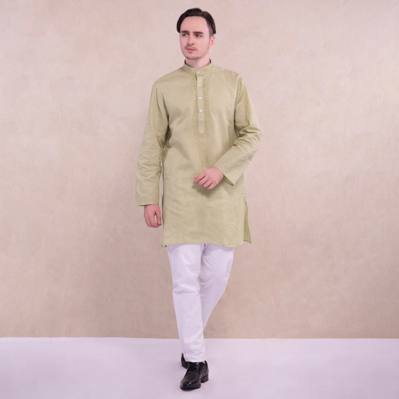 

Indian Traditional Clothing for Men Sets Kurtis 2 Color Blouse and Pant Pakistan Hindu Kurti Costume Male India Kurta