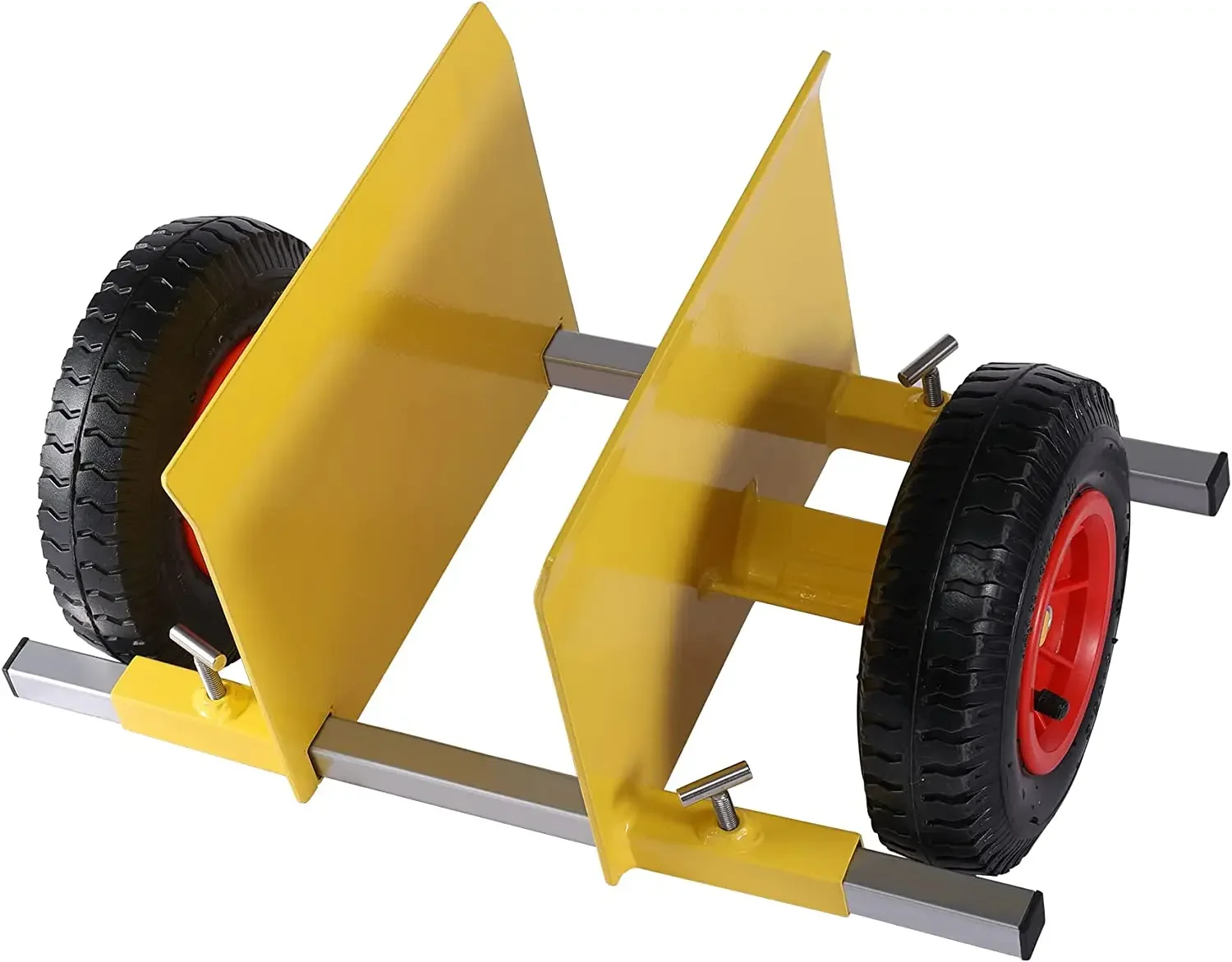 Heavy Duty Adjustable Panel Dolly Twin Wheeled Carrier Beam Board Trolleys, 600LBS Capacity For Material Handling