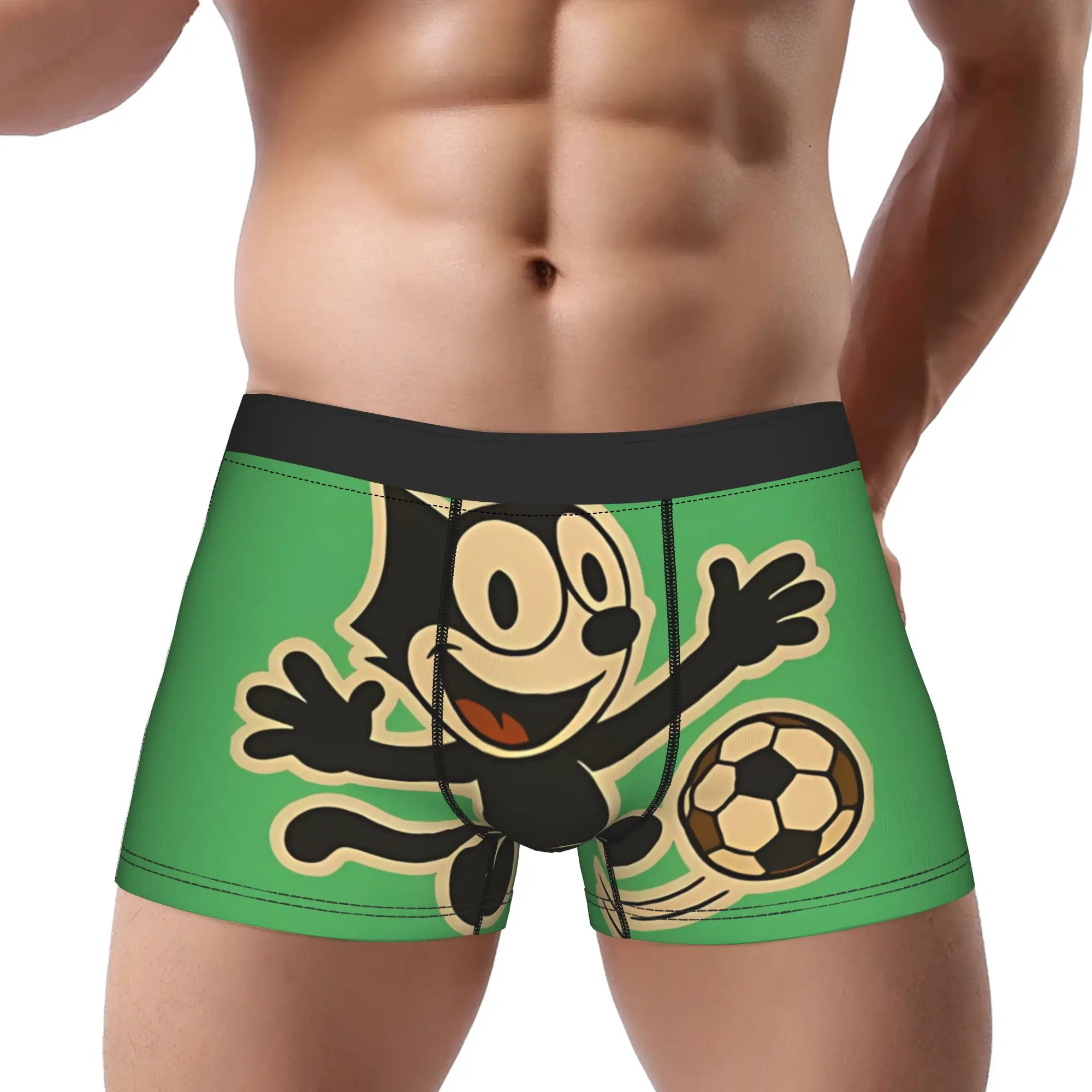 FOOTBALL PLAYER COMIC Felix Cat Underpants Breathbale Panties Man Underwear Comfortable Shorts Boxer Briefs