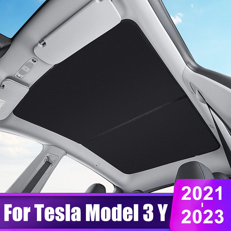 

For Tesla Model Y Model 3 2021 20222 2023 2024 Glass Roof Sun Shades Car Front Rear Skylight Blind Shading Net Accessories