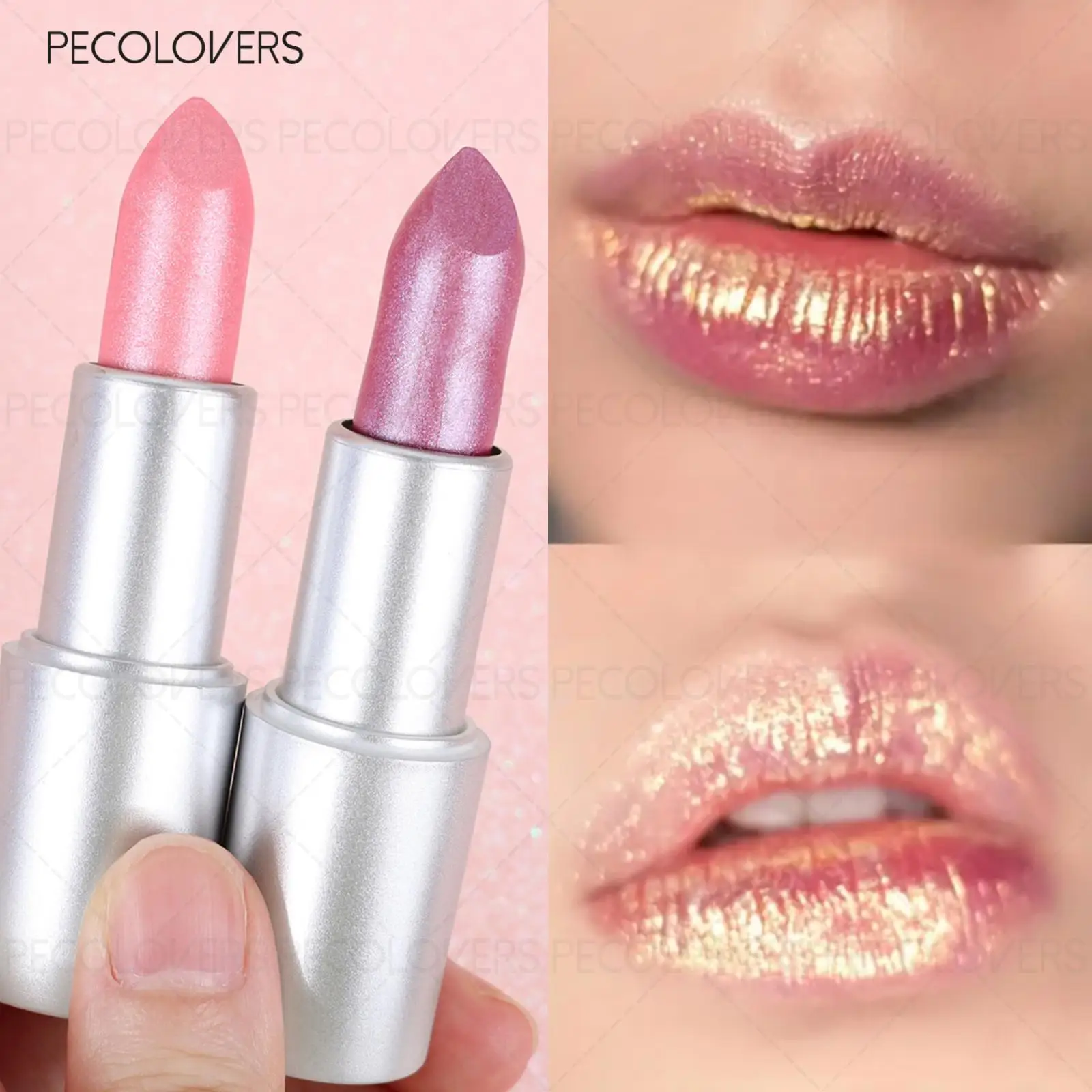 1pc batom fosco perolado com brilho fino, de longa duração e natural, adequado para vários estilos de maquiagem, cosméticos labiais