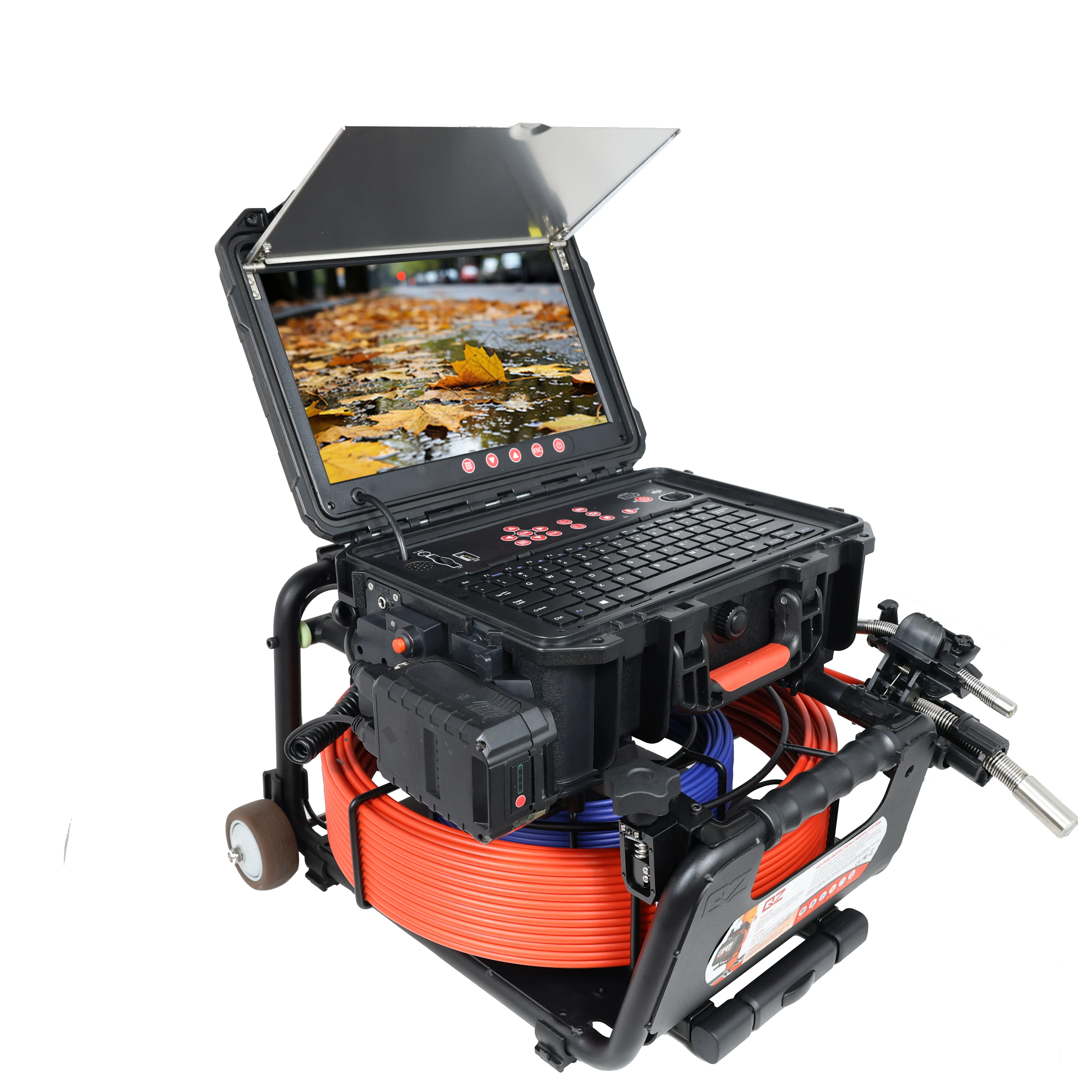 กล้องตรวจสอบท่อระบายน้ำ QYTeco ระบบคู่ รุ่นใหม่ กล้องวงจรปิดวิดีโอขายดี พร้อมหัวกล้องคู่สำหรับทำความสะอาดท่อ