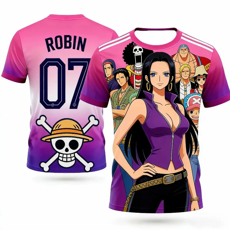 Summer New One Piece Zoro 02 Hancock 6 Soccer Jersey Style 3D Print T-Shirt Breathable Urban Streetwear Unisex Tee