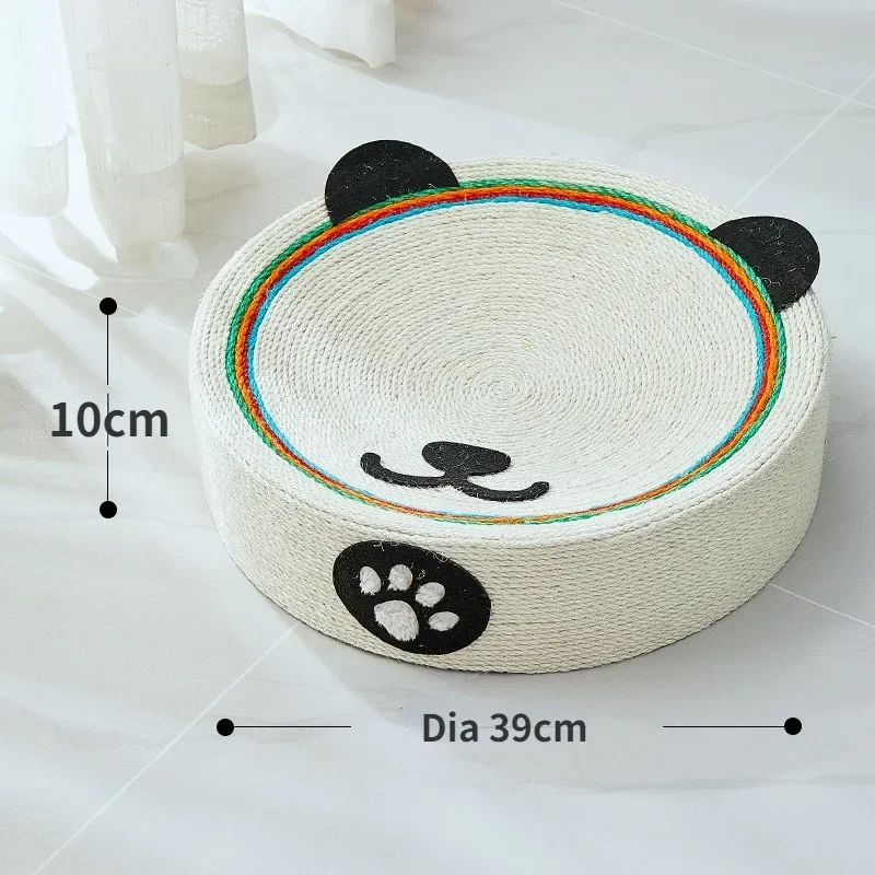 Round Cat Scratcher Pad Sisal Weave Cats Scratching Board 2 in 1 Cat House Grinding Claws Cats Training Toys Furniture Supplies