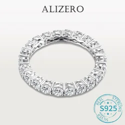 ALIZERO 2.2ct D Color Moissanite Ring with GRA 925 Sterling Sliver Plated 18k White Gold Diamond Rings for Woman Fine Jewelry