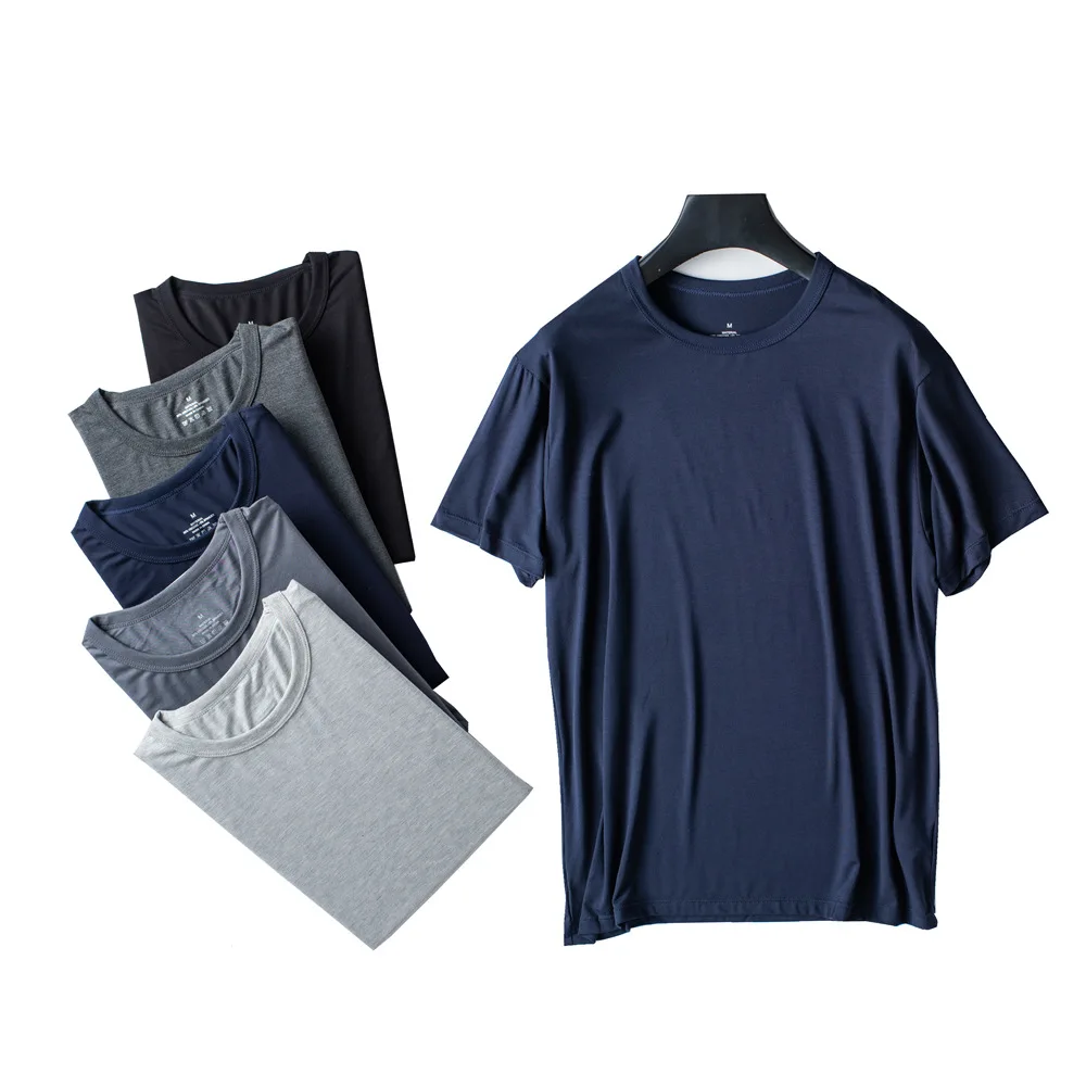 

Men's Short Sleeve T-Shirt round Neck Casual Thin Home Wear Loose Sleepwear Comfortable Breathable Summer Top Polyester Fiber