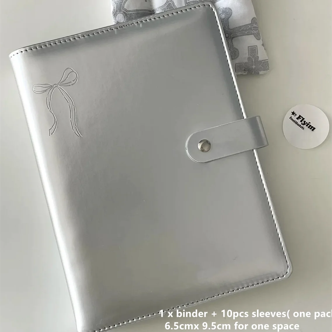 MINKYS PU-Leder Silber A5 Kpop Fotokarten Sammeln Sie Binder Idol Fotokartenbuch Idol Aufbewahrungsalbum Briefpapier