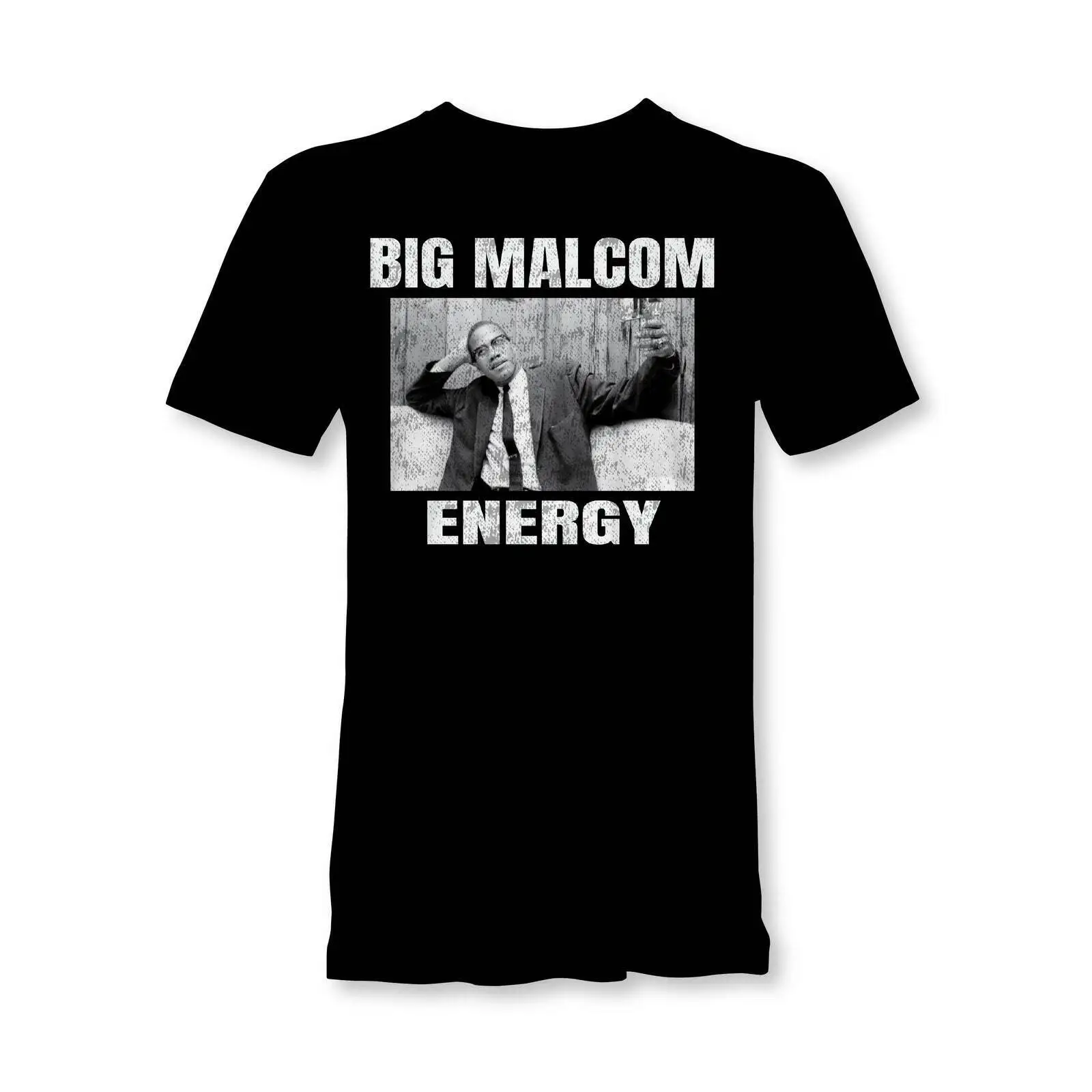 

Big Malcom Energy Tshirt Black History Vintage Malcom X Tee Custom Tshirts G