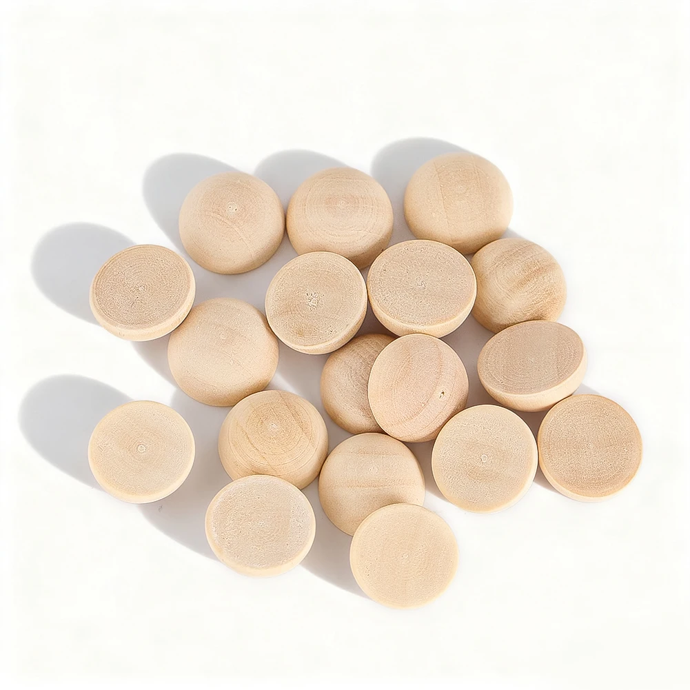 Craft Embellishments - 100/150/200 adet 15mm Yarım Ahşap Toplar